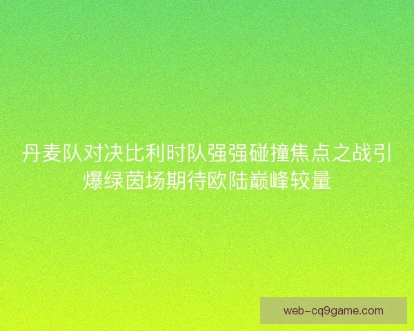 丹麦队对决比利时队强强碰撞焦点之战引爆绿茵场期待欧陆巅峰较量
